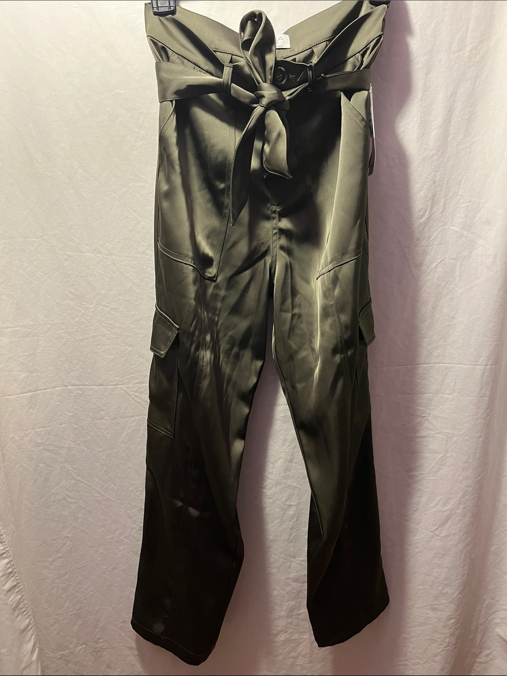 sofia by sofia vergara Olive Green Paperbag Cargo Pants